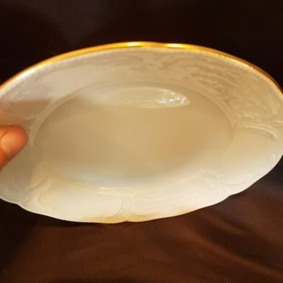 Rosenthal Gold Rimmed Blue and White Plates and Tea Cups (LR-KD)