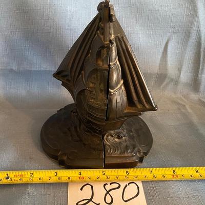 Vintage Ship Book Ends