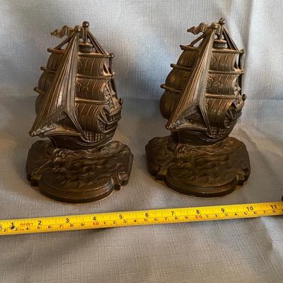 Vintage Ship Book Ends