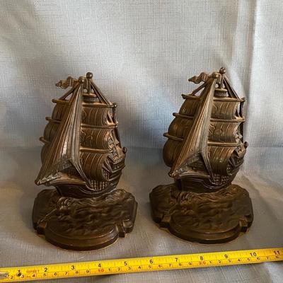 Vintage Ship Book Ends