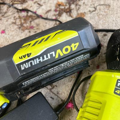 RYOBI 18 in. Battery Chainsaw, Batteries, Charger, New Chains, etc,