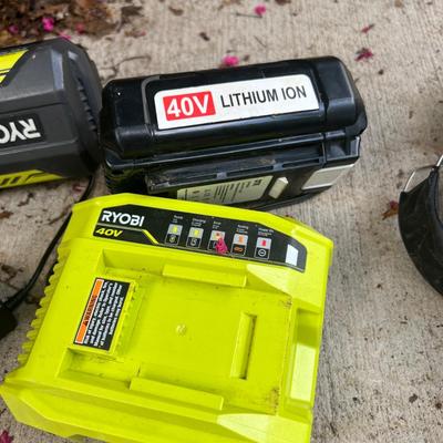 RYOBI 18 in. Battery Chainsaw, Batteries, Charger, New Chains, etc,