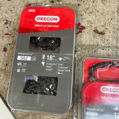 RYOBI 18 in. Battery Chainsaw, Batteries, Charger, New Chains, etc,