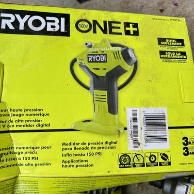 Ryobi Lot - Pressure Gauge, Drill, Bits, Battery