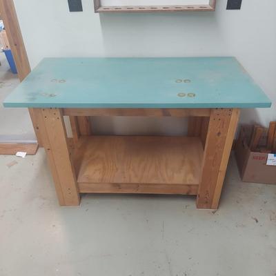 Wooden Work Bench w/ Painted Top (WS-BBL)
