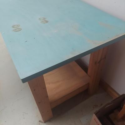 Wooden Work Bench w/ Painted Top (WS-BBL)