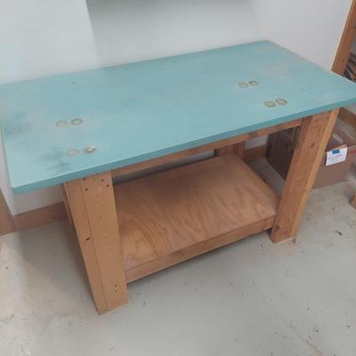 Wooden Work Bench w/ Painted Top (WS-BBL)