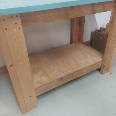 Wooden Work Bench w/ Painted Top (WS-BBL)