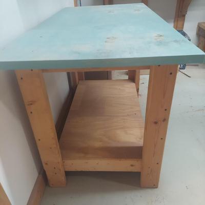 Wooden Work Bench w/ Painted Top (WS-BBL)