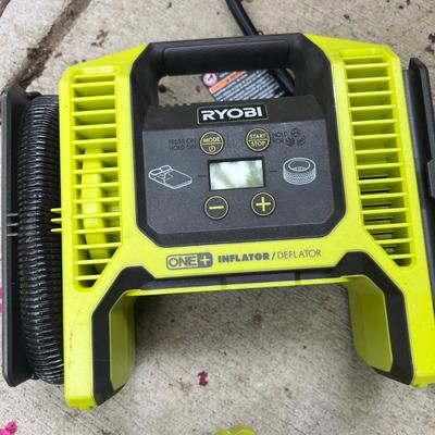 Ryobi Lot - Drill, Bits, Inflator/Deflator, Charger & Battery