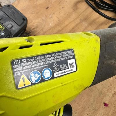 Ryobi Lot - Drain Auger, Pressure Inflator, Reciprocating Saw, 2 Batteries, Charger