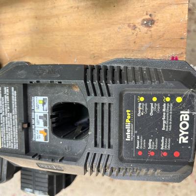 Ryobi Lot - Drain Auger, Pressure Inflator, Reciprocating Saw, 2 Batteries, Charger