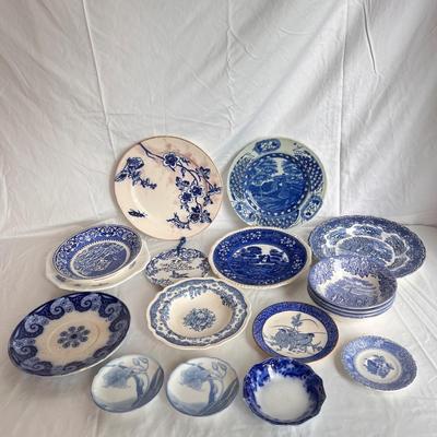Staffordshire, Takahashi, Asahi, Royal Crownford, and More Blue and White China (LR-DZ)