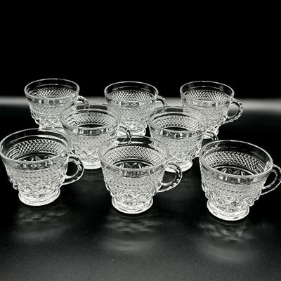 ANCHOR HOCKING ~ Wexford ~ Punch Bowl & Eight (8) Cups