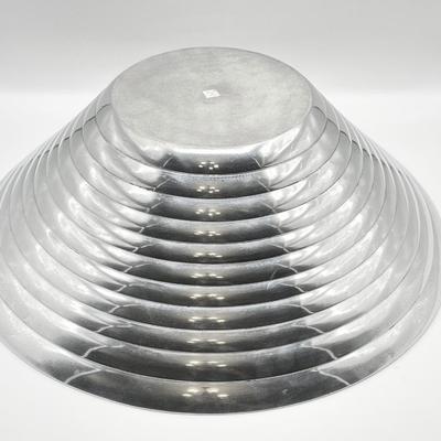 18” Ribbed Metal Decorative Bowl