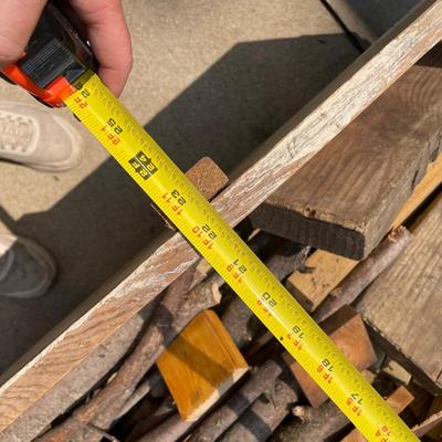 Scrap wood container on heavy wheels