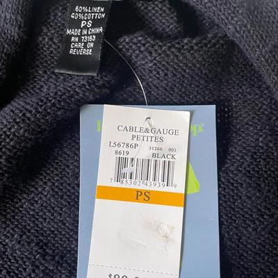 Brand New with Tags - Cable and Gauge Petite Small Women's Black Cardigan