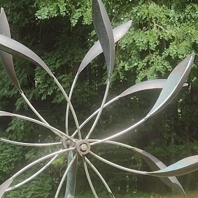 Artisan Crafted Metal Yard Art Double Sided Whirly Gig
