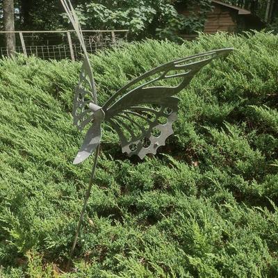 Artisan Crafted Metal Yard Art Butterfly Garden Decoration
