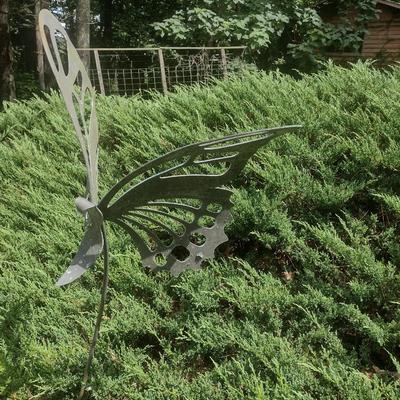 Artisan Crafted Metal Yard Art Butterfly Garden Decoration
