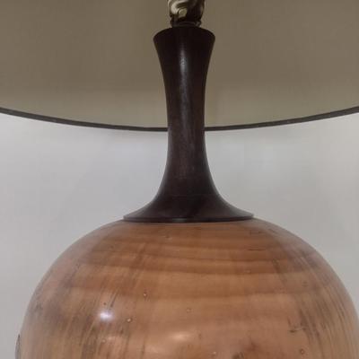 Turned Wood Table Lamp with Shade by Bobby Phillips