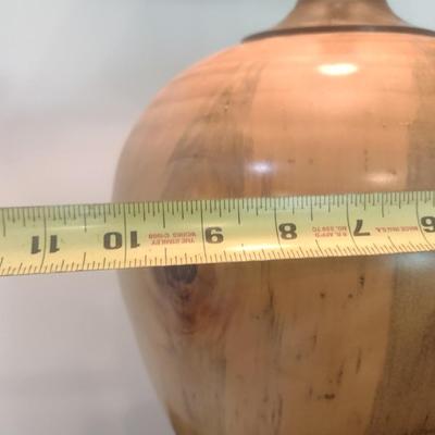 Turned Wood Table Lamp with Shade by Bobby Phillips