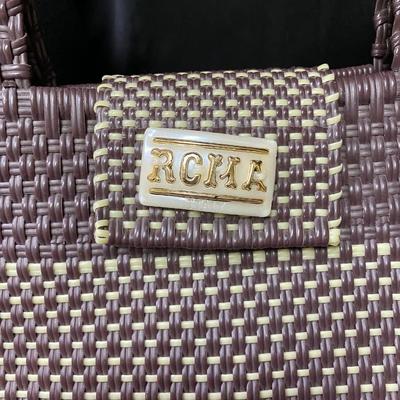 Woven Purse with Wooden Handle