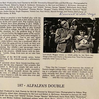 Our Gangs Darwood Kaye
signed magazine page