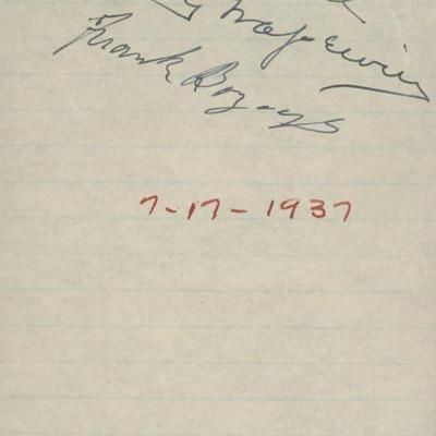 Frank Borzage /Charly Grapewin signature cut