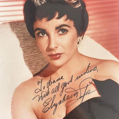 Elizabeth Taylor signed photo