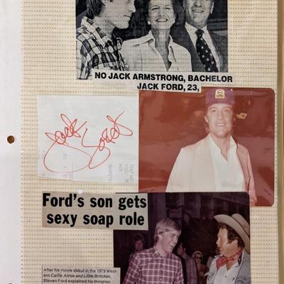 Jack Ford Photo Album Page with signature cut
