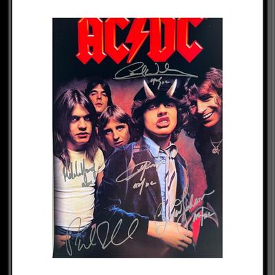AC/DC band signed mini poster