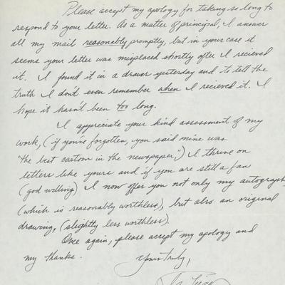 Dan Piraro signed letter