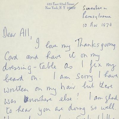 Emlyn Williams hand written signed letter