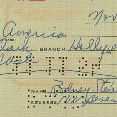 Rod Steiger signed check