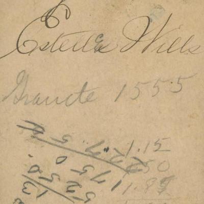 Estelle X. Wills signature cut and photo