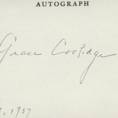 First Lady Grace Coolidge signature cut