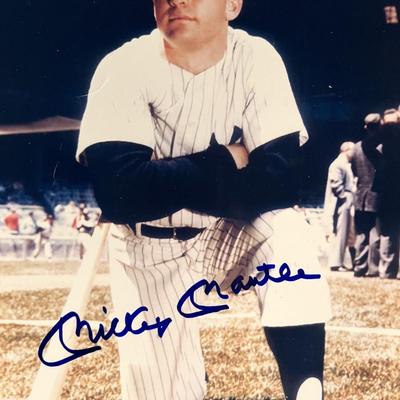 NY Yankees Mickey Mantle signed photo