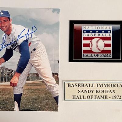 LA Dodgers Sandy Koufax signed photo