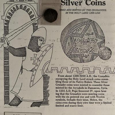 Crusader silver coin. 1 inch