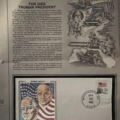 WW2 President Roosevelt/ President Truman FDC. 3x6 inches