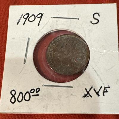 1909 S INDIAN HEAD PENNY XVF