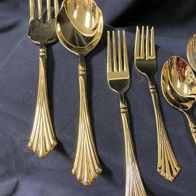Wm Rodgers Goldtone Royal Plume Flatware