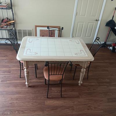 SW STYLE TILE TOP DINING TABLE W/6 CHAIRS