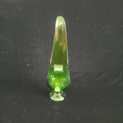 LE SMITH SWUNG GREEN VASE