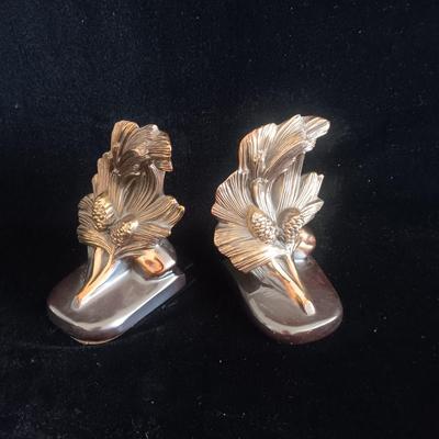 SOLID BRASS PINECONE BOOKENDS