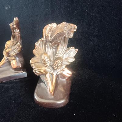 SOLID BRASS PINECONE BOOKENDS