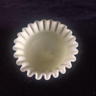 FENTON HAND PAINTED RIBBON CANDY DISH