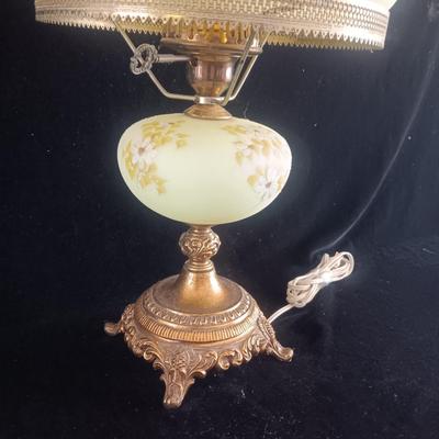 FENTON HAND PAINTED GLASS GLOBE LAMP
