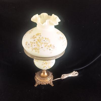 FENTON HAND PAINTED GLASS GLOBE LAMP